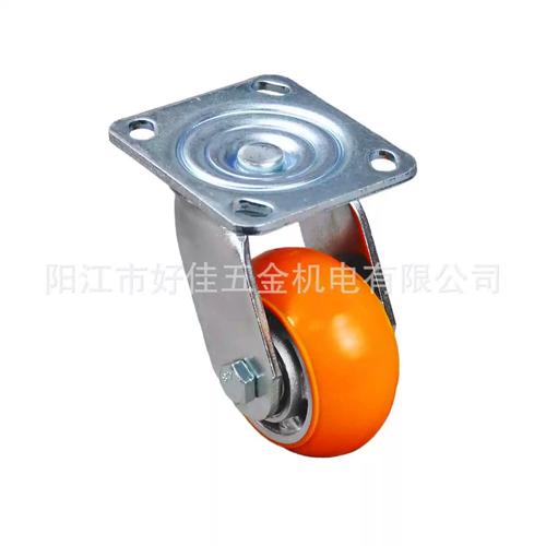 源头工厂产品4x2重型双轴承铝芯圆弧形聚氨酯pu轻巧灵活脚轮
